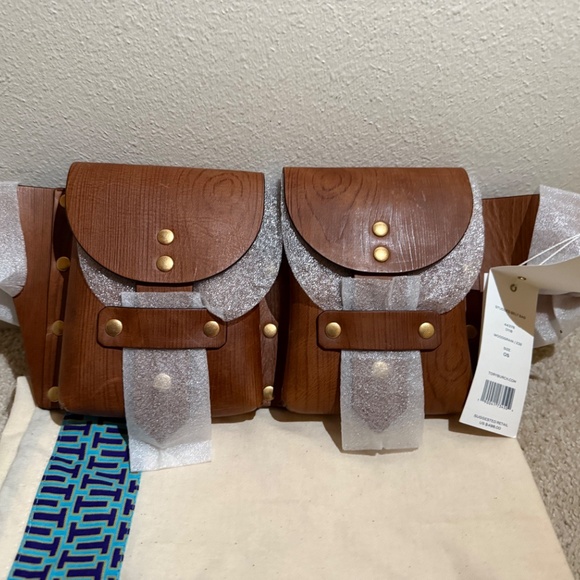 Tory Burch Studded Leather Belt Bag - Brown In Woodgrain - Picture 2 of 3